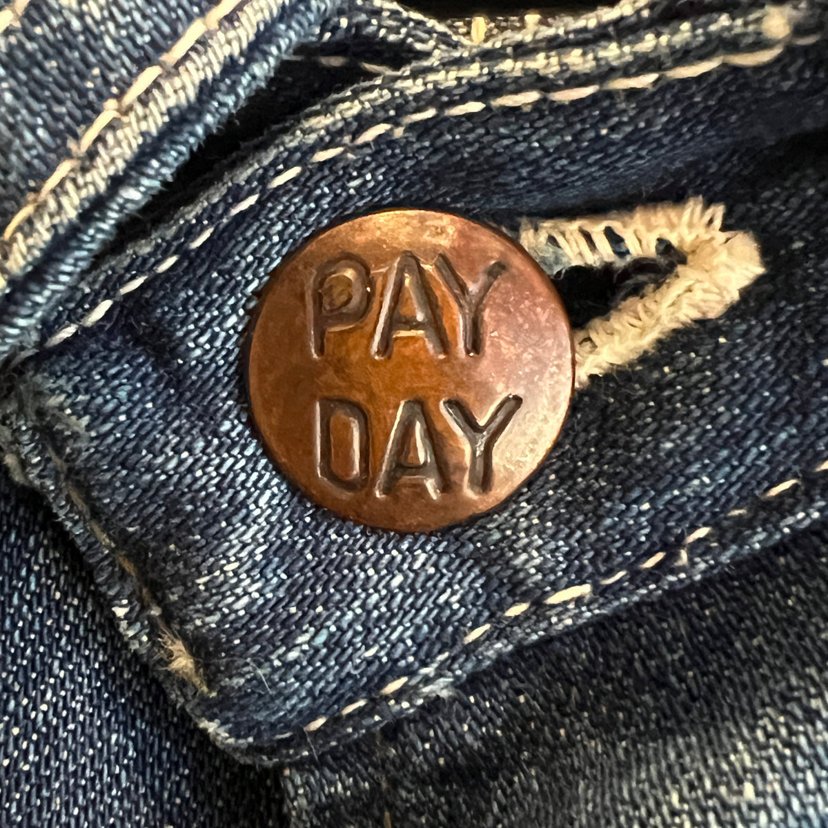 1950s J.C.Penney Pay-Day Workwear Denim Faded Indigo Blue Chore Jacket