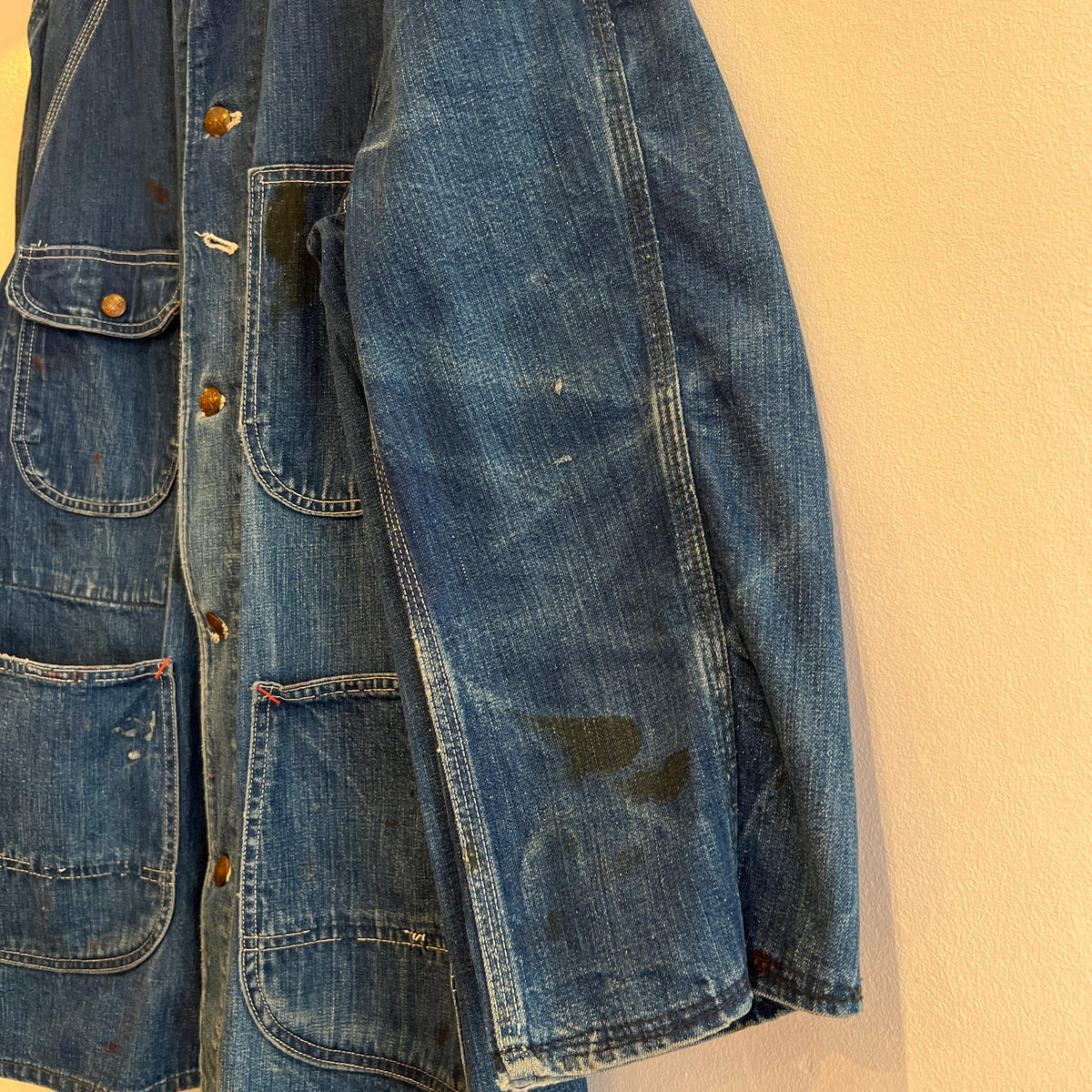 1950s J.C.Penney Pay-Day Workwear Denim Faded Indigo Blue Chore Jacket