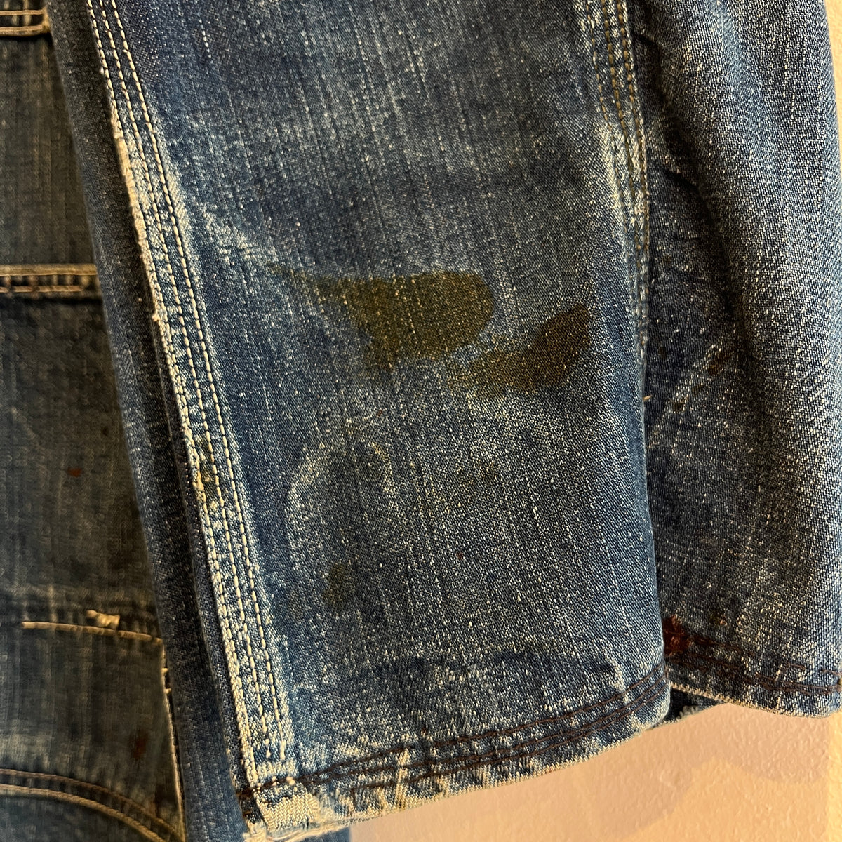 1950s J.C.Penney Pay-Day Workwear Denim Faded Indigo Blue Chore Jacket
