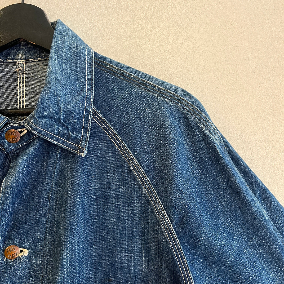 1950s J.C.Penney Pay-Day Workwear Denim Faded Indigo Blue Chore Jacket