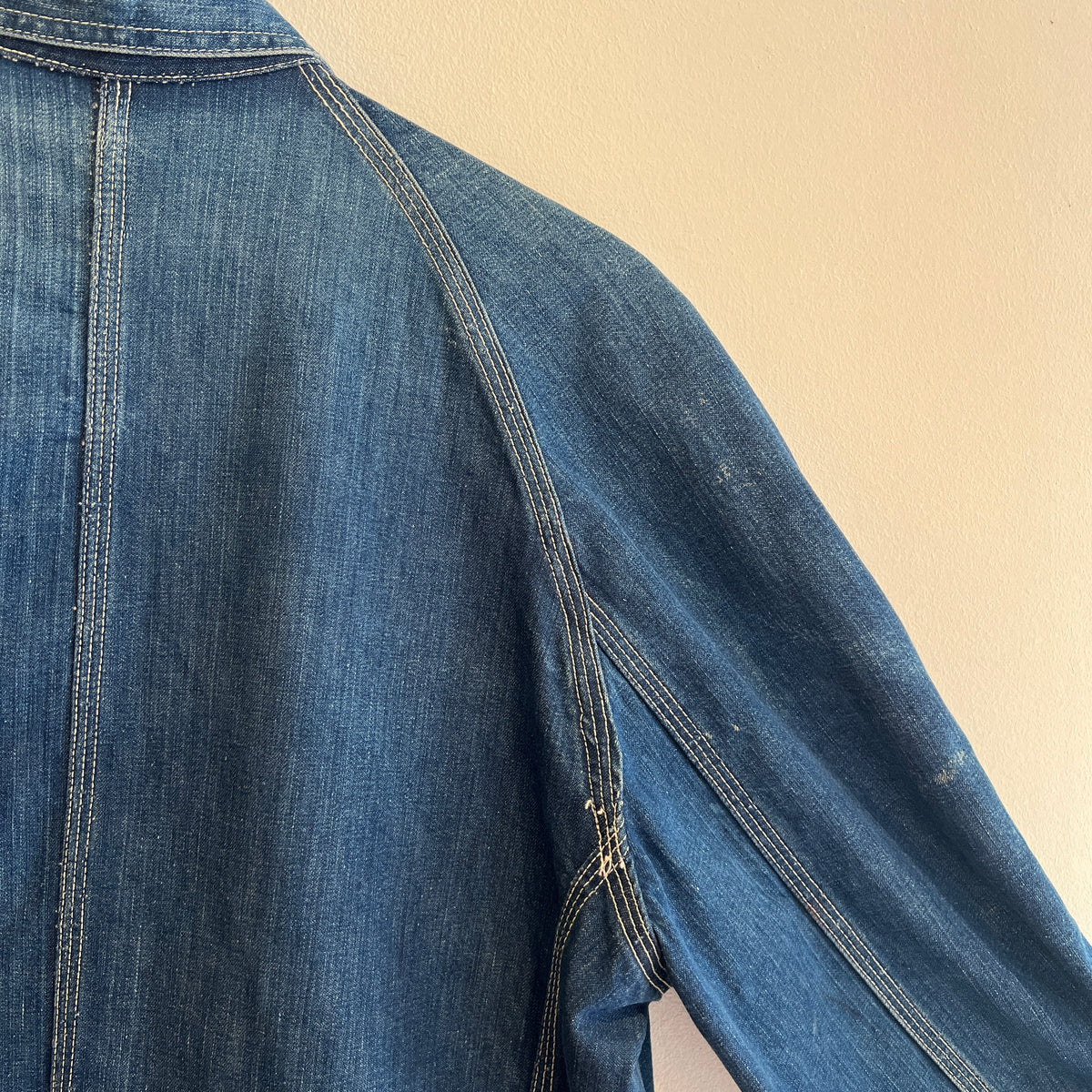 1950s J.C.Penney Pay-Day Workwear Denim Faded Indigo Blue Chore Jacket