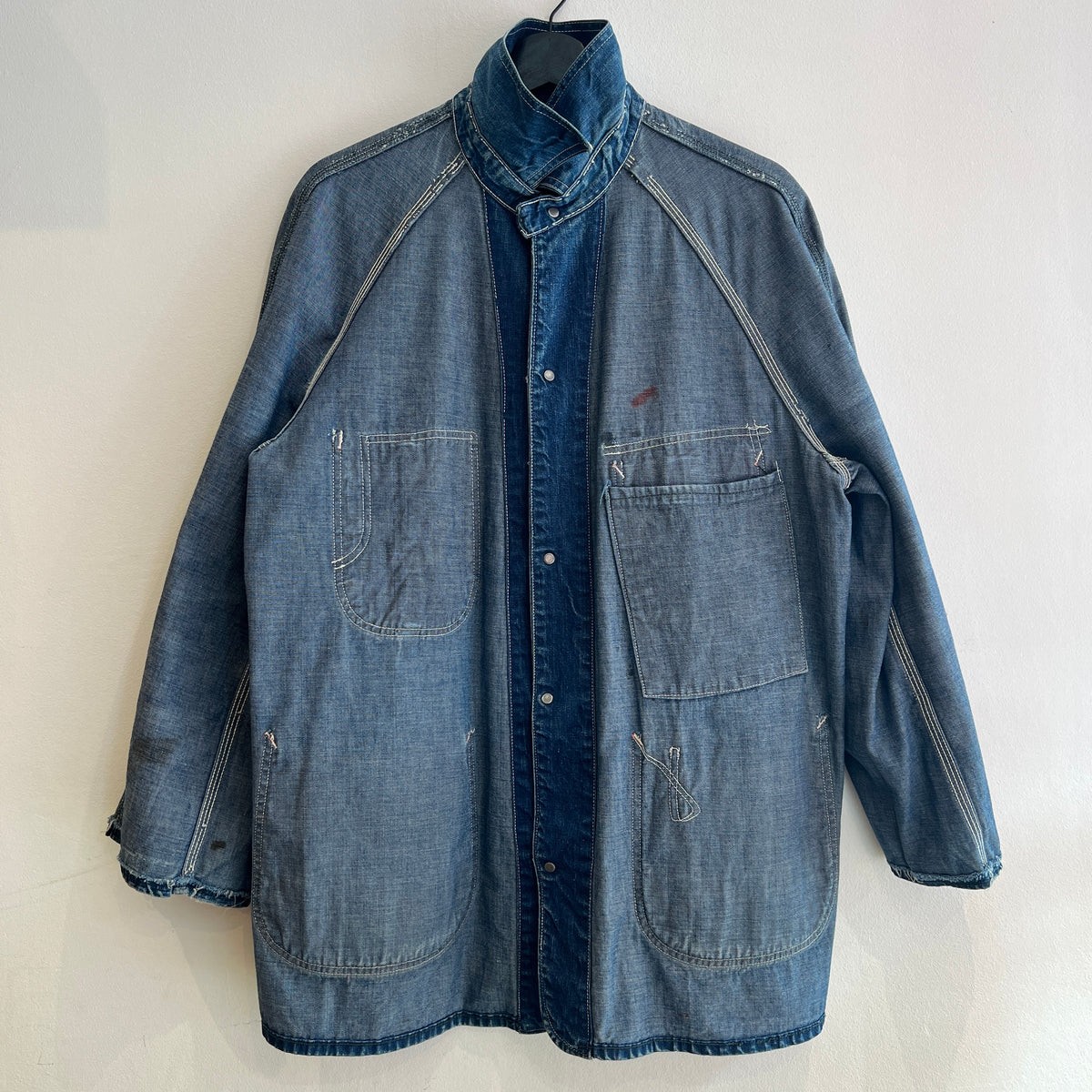 1950s J.C.Penney Pay-Day Workwear Denim Faded Indigo Blue Chore Jacket