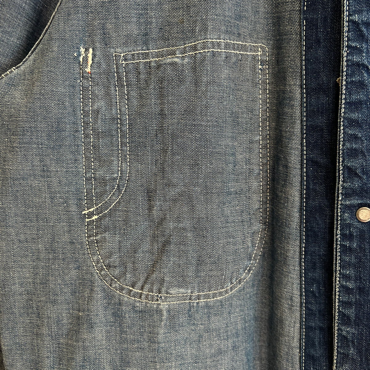 1950s J.C.Penney Pay-Day Workwear Denim Faded Indigo Blue Chore Jacket