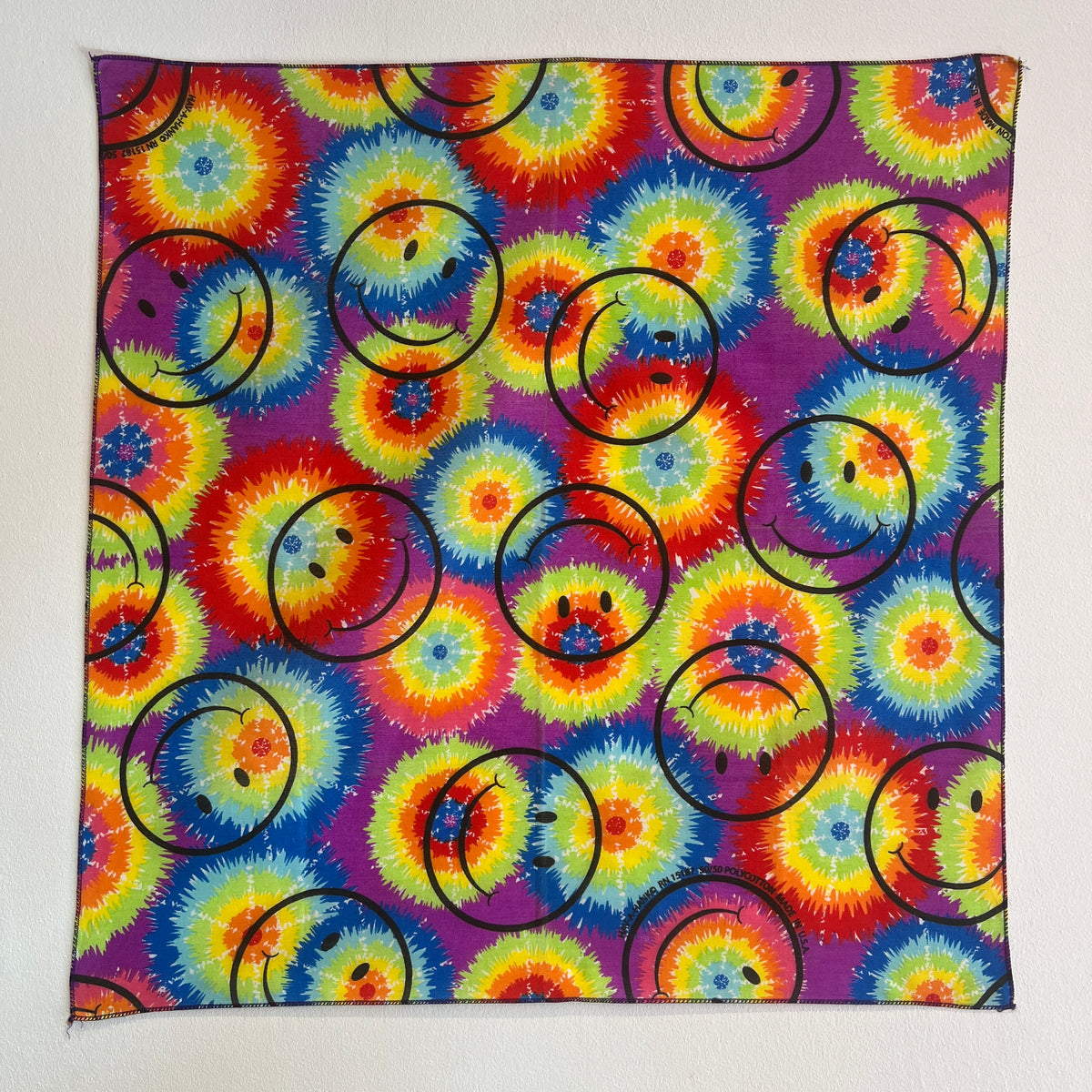 1990s HAV-A-HANK The Smiley Face Tie-Dye Bandana