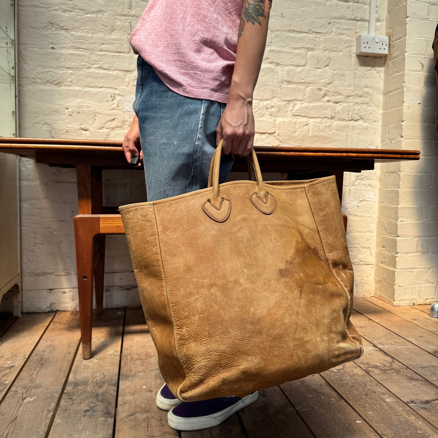 1960s L.L.Bean Large Leather Tote Bag