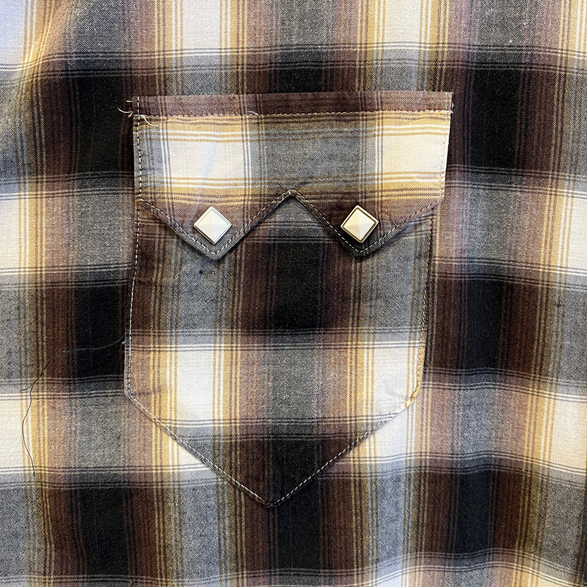 2000s Rockmount Ranch Wear Brown and Rust Shadow Plaid Western Shirt