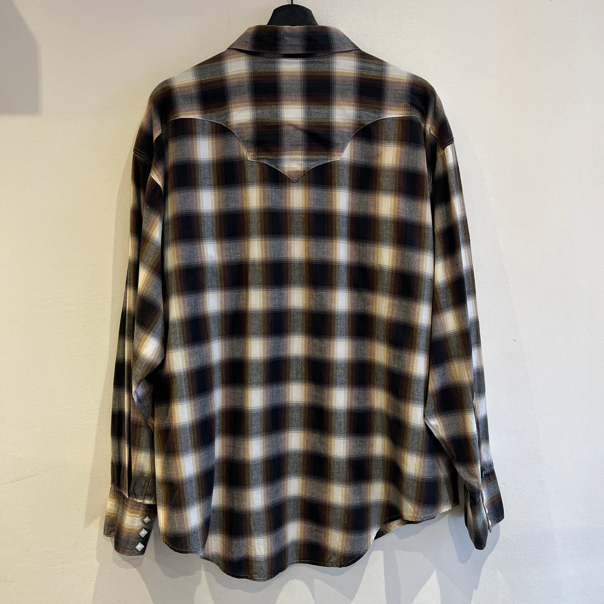2000s Rockmount Ranch Wear Brown and Rust Shadow Plaid Western Shirt