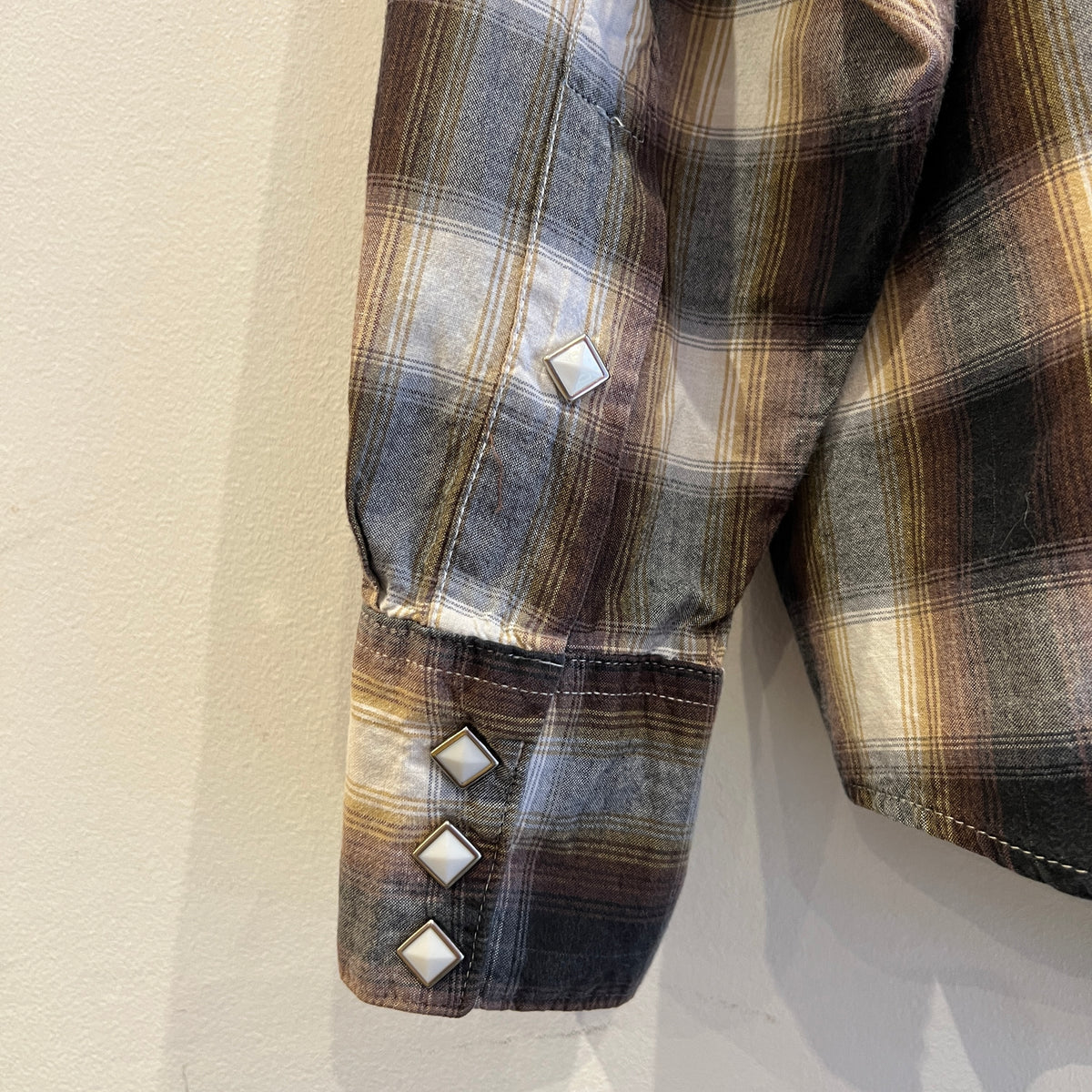 2000s Rockmount Ranch Wear Brown and Rust Shadow Plaid Western Shirt