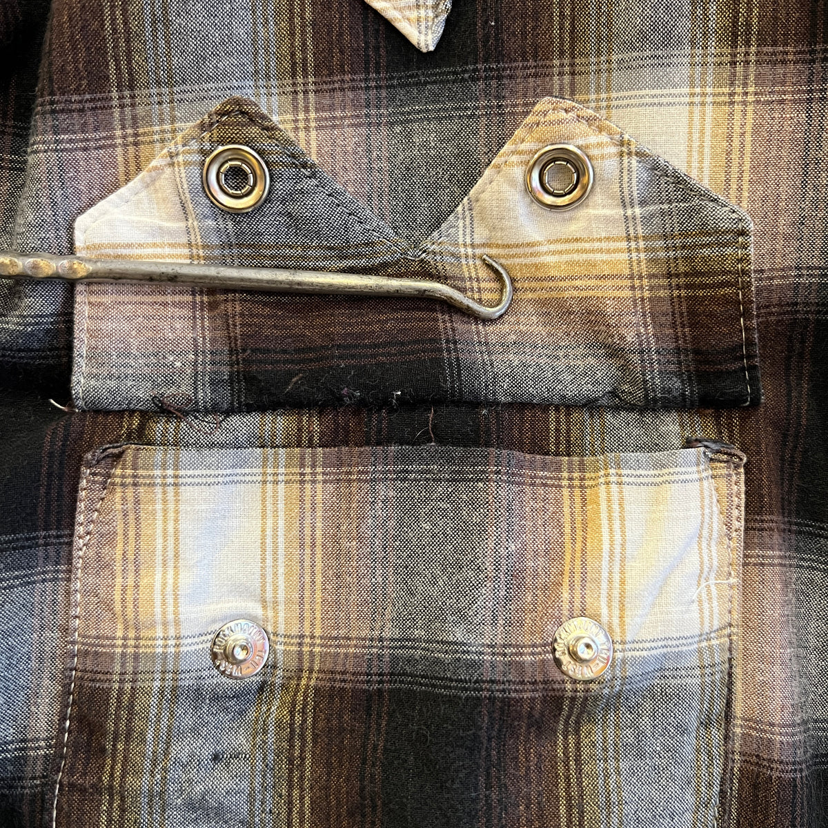 2000s Rockmount Ranch Wear Brown and Rust Shadow Plaid Western Shirt