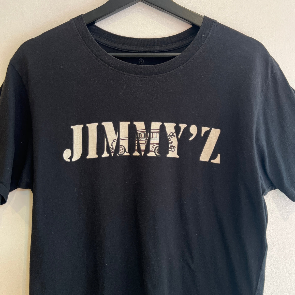 2000s Jimmy'z Black T-Shirt with Signature Logo Print