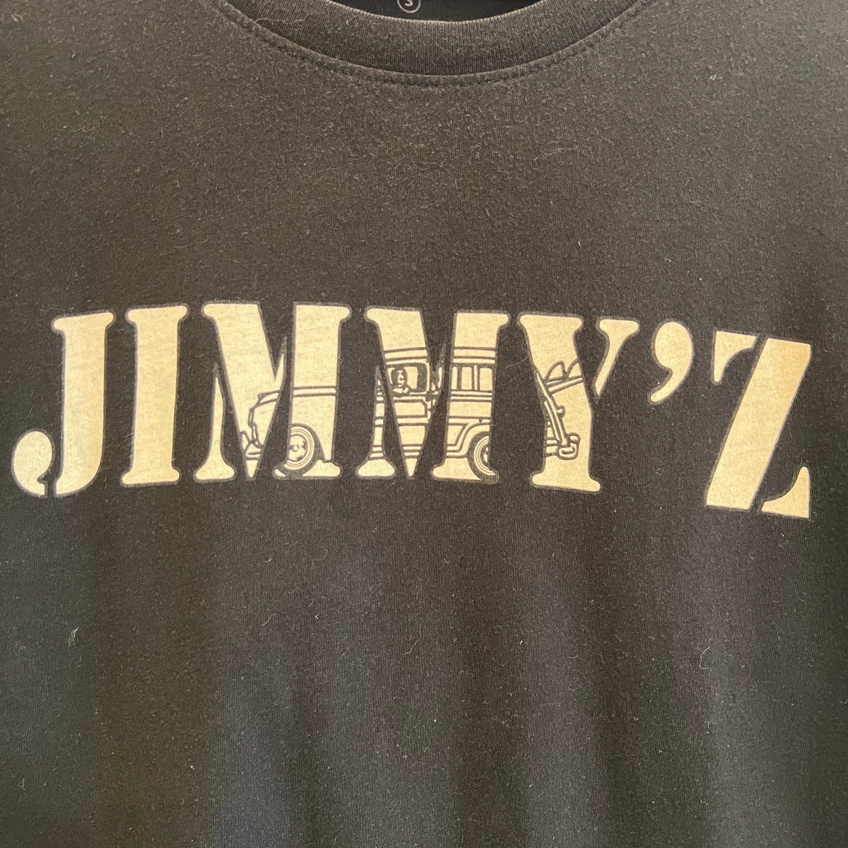 2000s Jimmy'z Black T-Shirt with Signature Logo Print