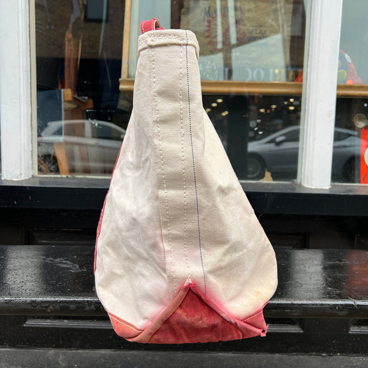 1980s L.L.Bean Faded Red Beige Large Boat and Tote Bag