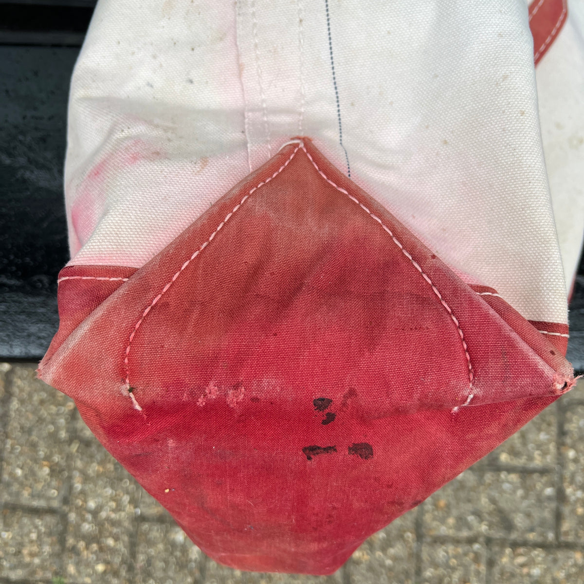1980s L.L.Bean Faded Red Beige Large Boat and Tote Bag