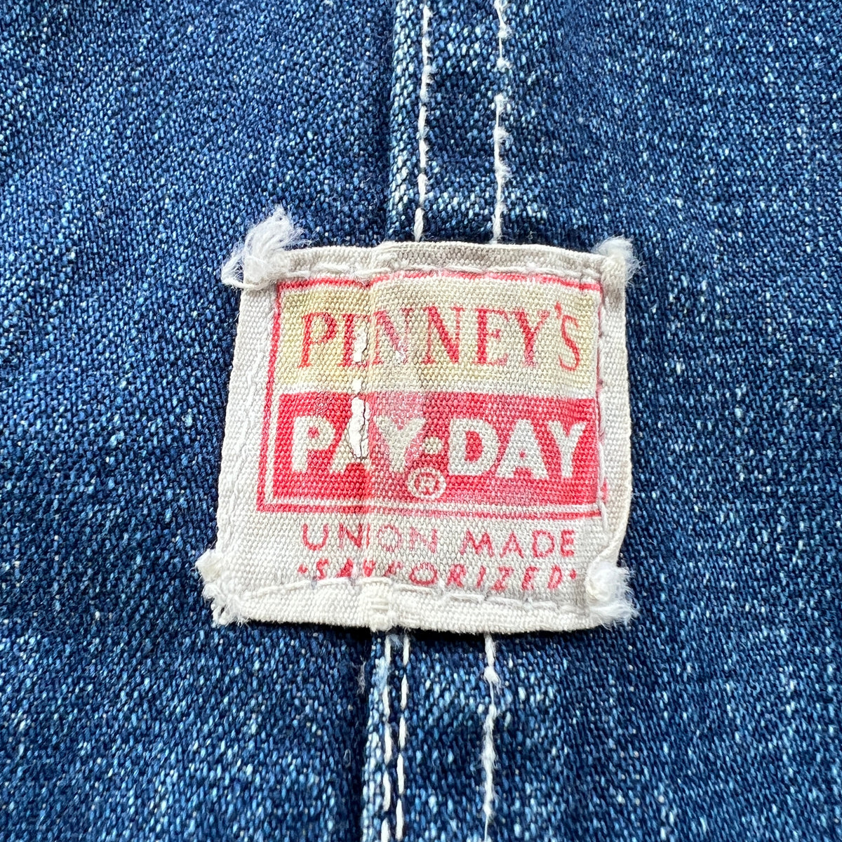 1950s J.C.Penney Pay-Day Workwear Denim Faded Indigo Blue Overalls W40", L27"