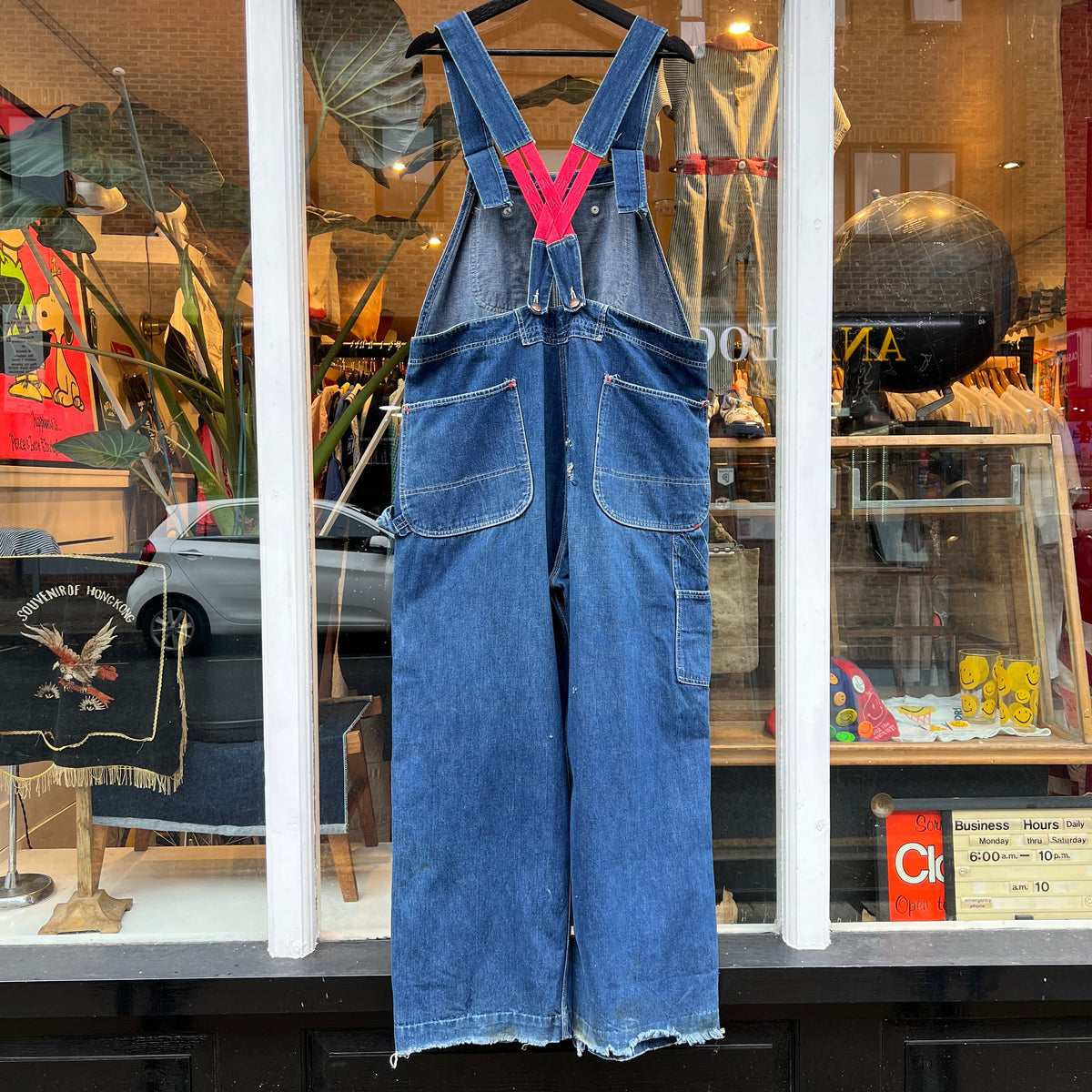 1950s J.C.Penney Pay-Day Workwear Denim Faded Indigo Blue Overalls W40", L27"