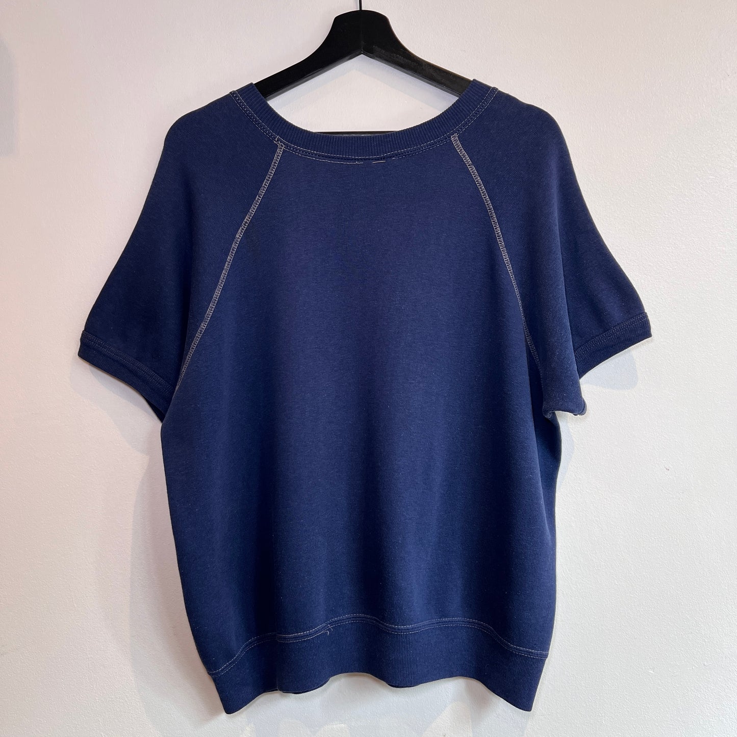 1980s Short Sleeve Navy Blue Sweatshirt with Metallica Print