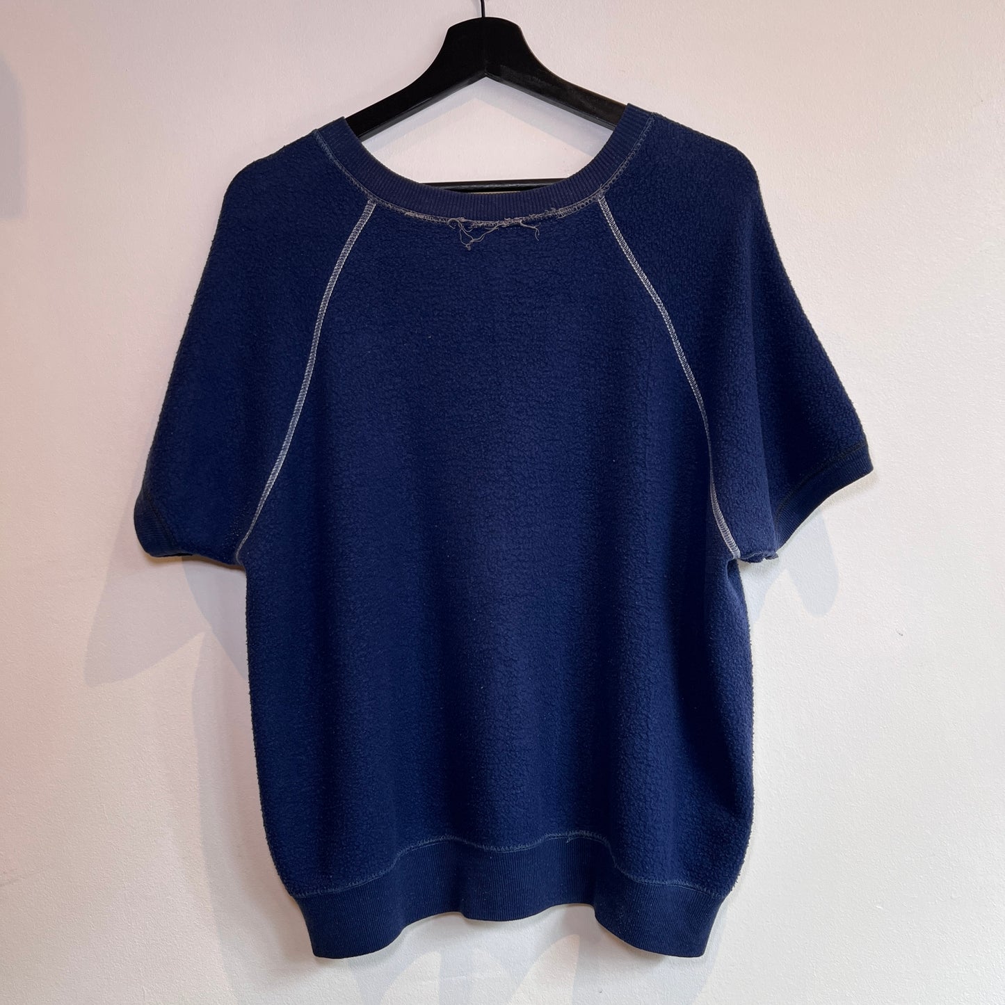 1980s Short Sleeve Navy Blue Sweatshirt with Metallica Print