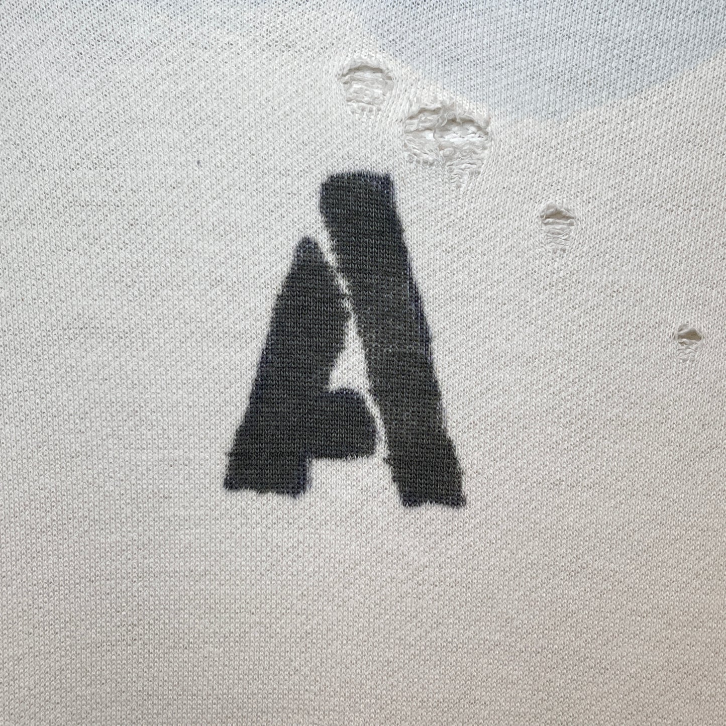 1950s Boxy White Hoodie Sweatshirt with A Stencil