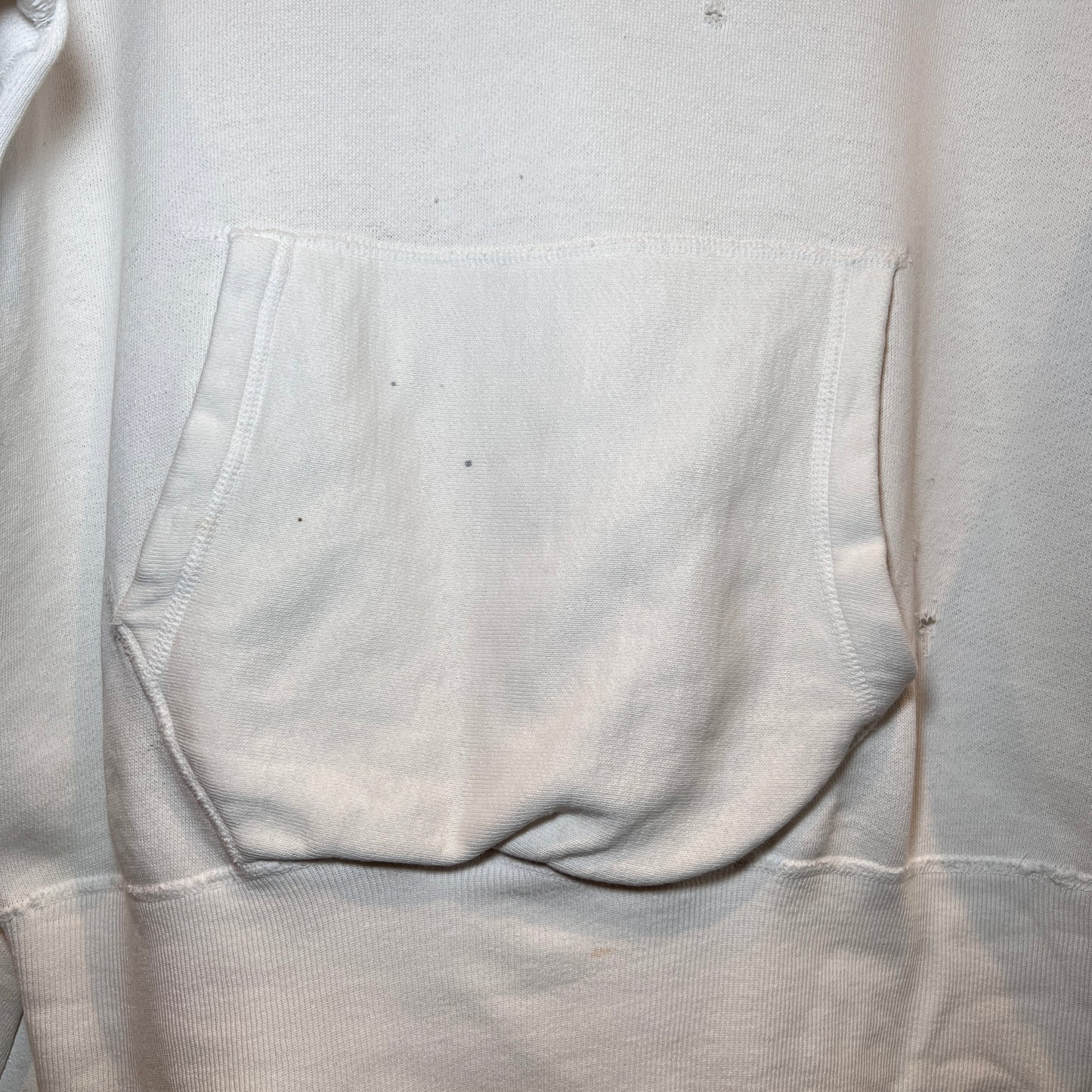 1950s Boxy White Hoodie Sweatshirt with A Stencil