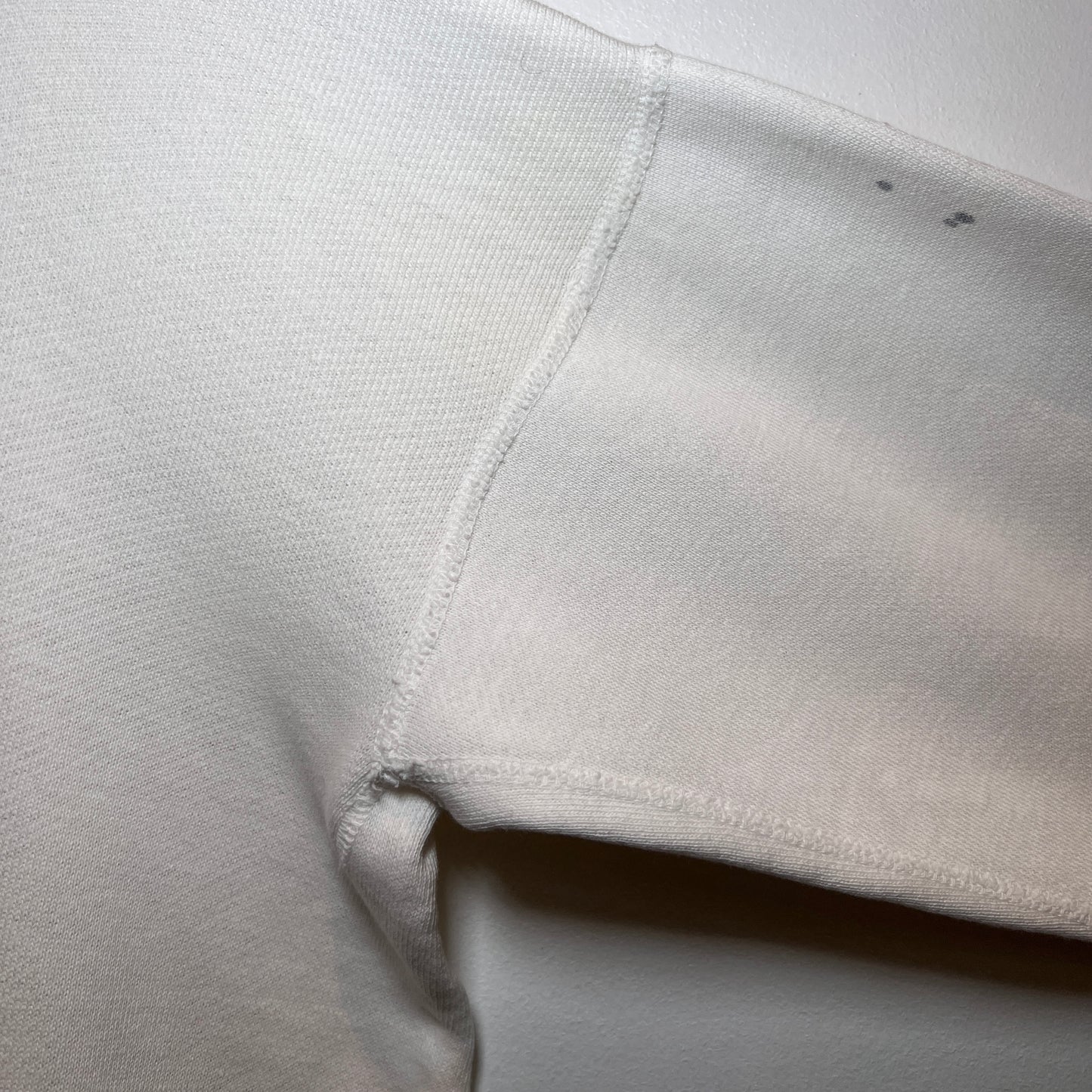 1950s Boxy White Hoodie Sweatshirt with A Stencil