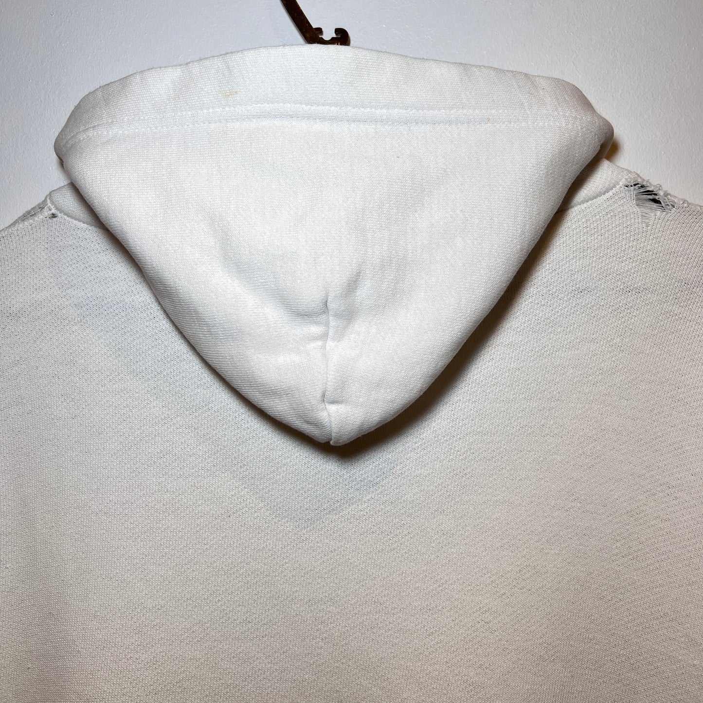 1950s Boxy White Hoodie Sweatshirt with A Stencil