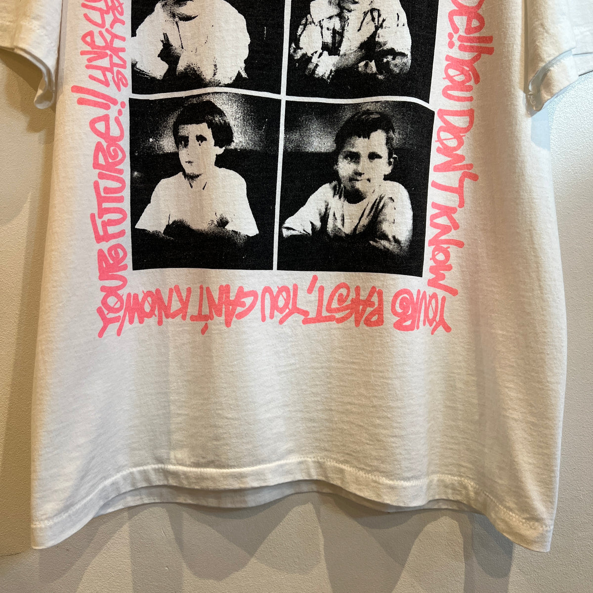 1990s ~ 1994s Stüssy White T-Shirt with the Classic Iconic Youth Brigade Graphic Print