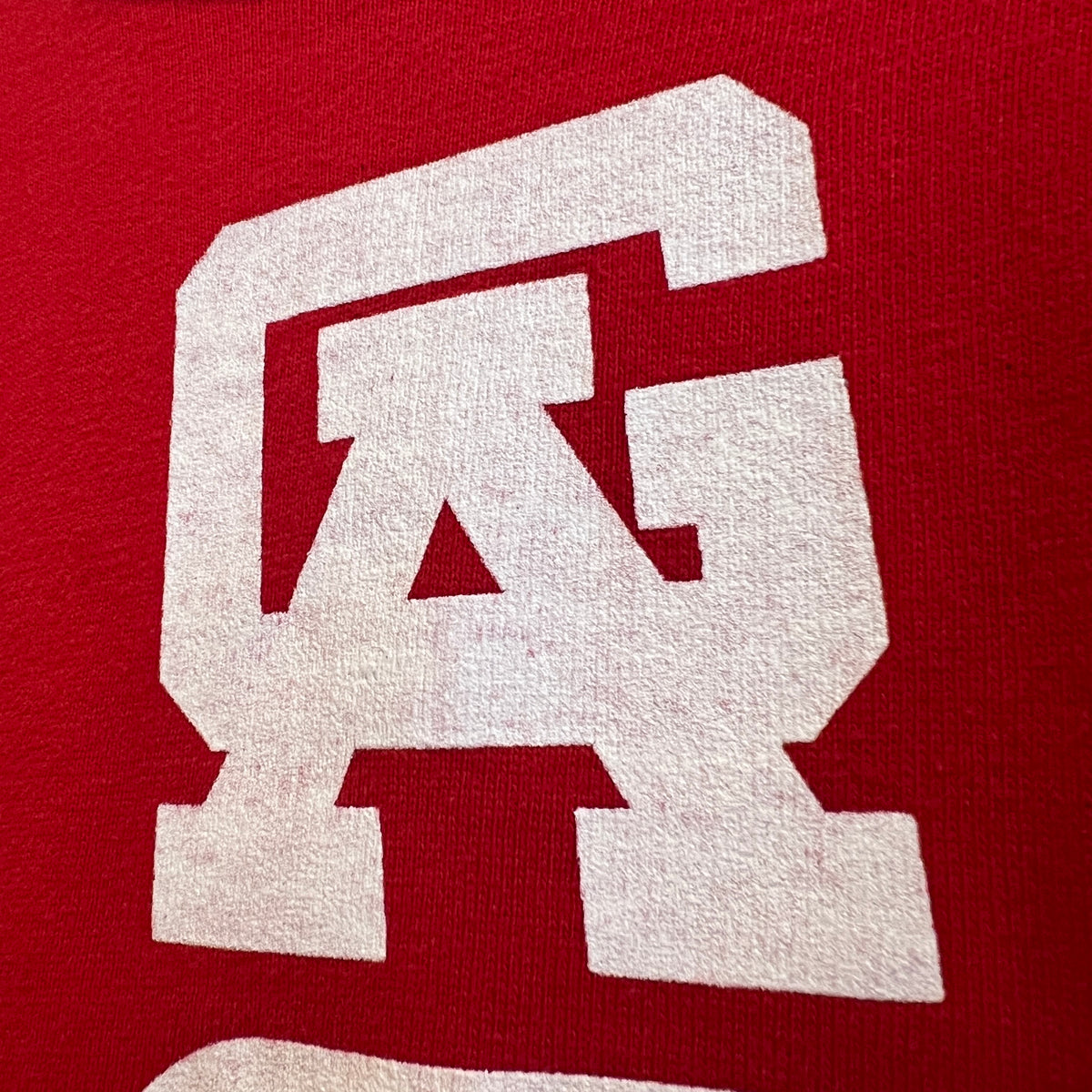 1967s ~ 1971s Champion Three-Quarter Sleeve Varsity Red Sweatshirt with Wrestling Print