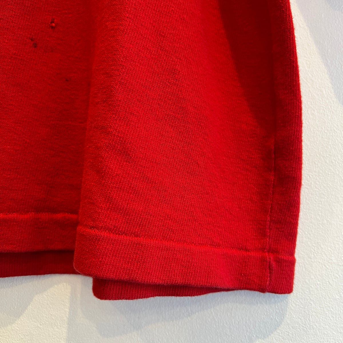 1967s ~ 1971s Champion Three-Quarter Sleeve Varsity Red Sweatshirt with Wrestling Print