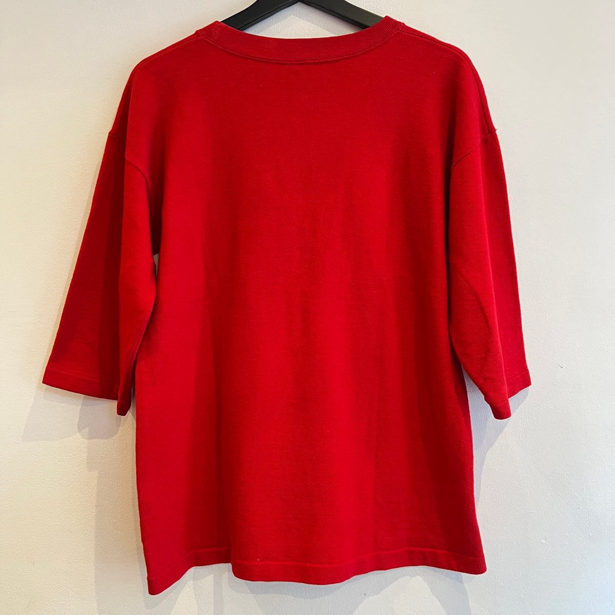 1967s ~ 1971s Champion Three-Quarter Sleeve Varsity Red Sweatshirt with Wrestling Print