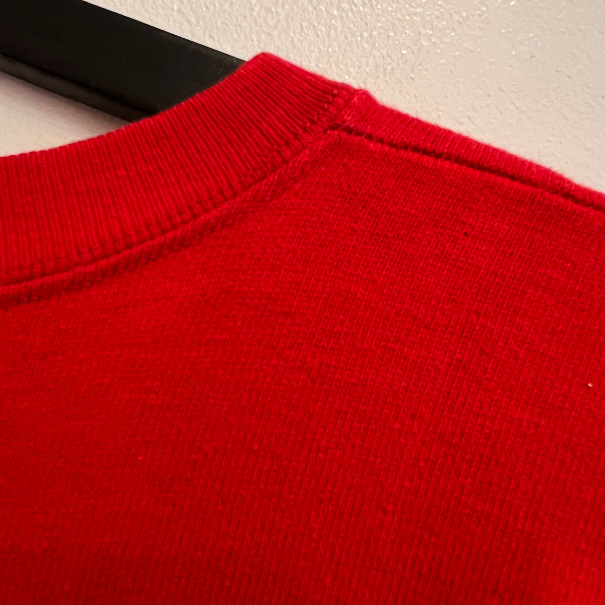 1967s ~ 1971s Champion Three-Quarter Sleeve Varsity Red Sweatshirt with Wrestling Print