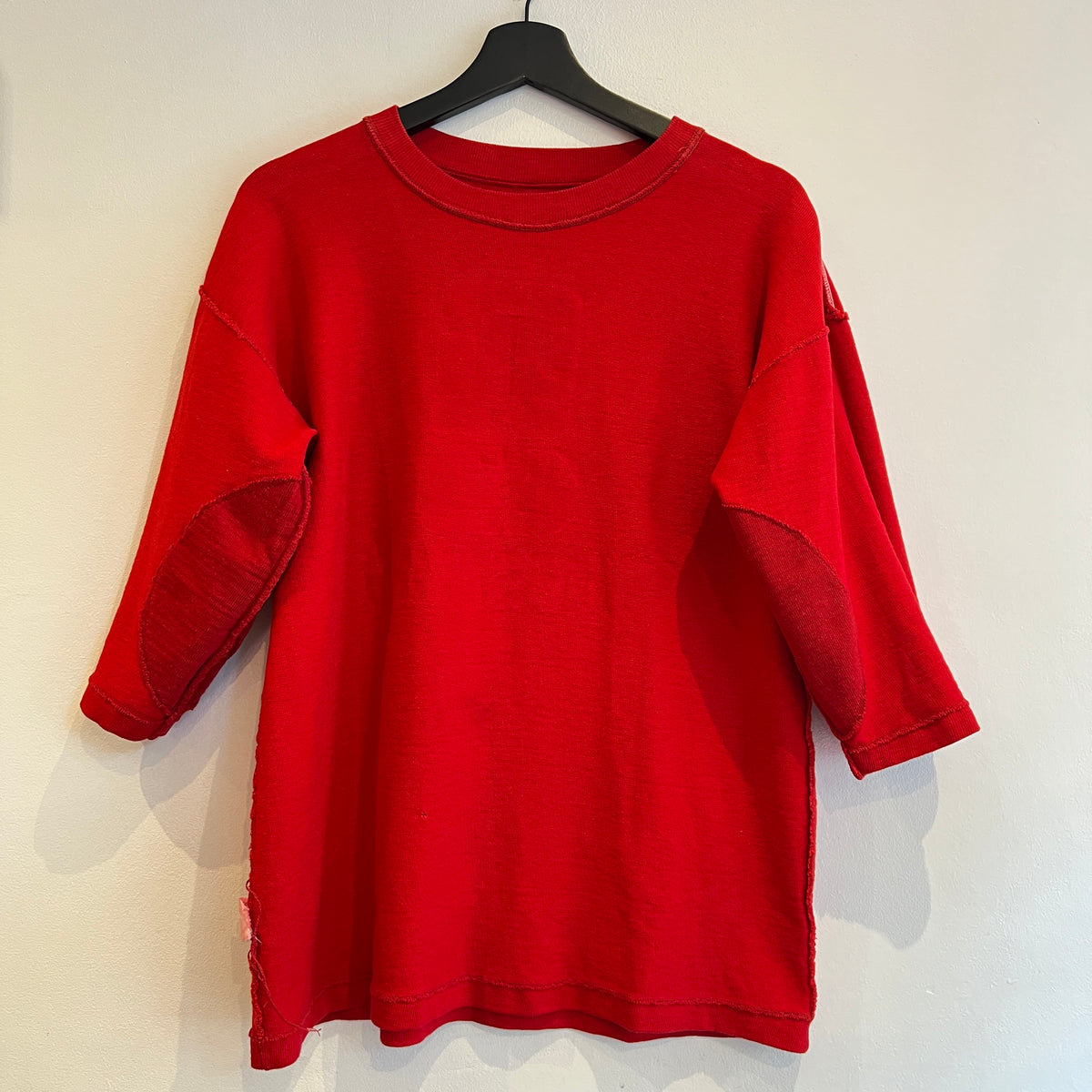 1967s ~ 1971s Champion Three-Quarter Sleeve Varsity Red Sweatshirt with Wrestling Print