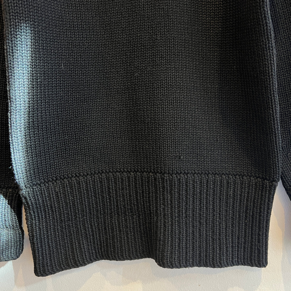 1947s ~ 1950s Champion Varsity Wool Knit Black Sweater with Princeton Orange Double Stripes