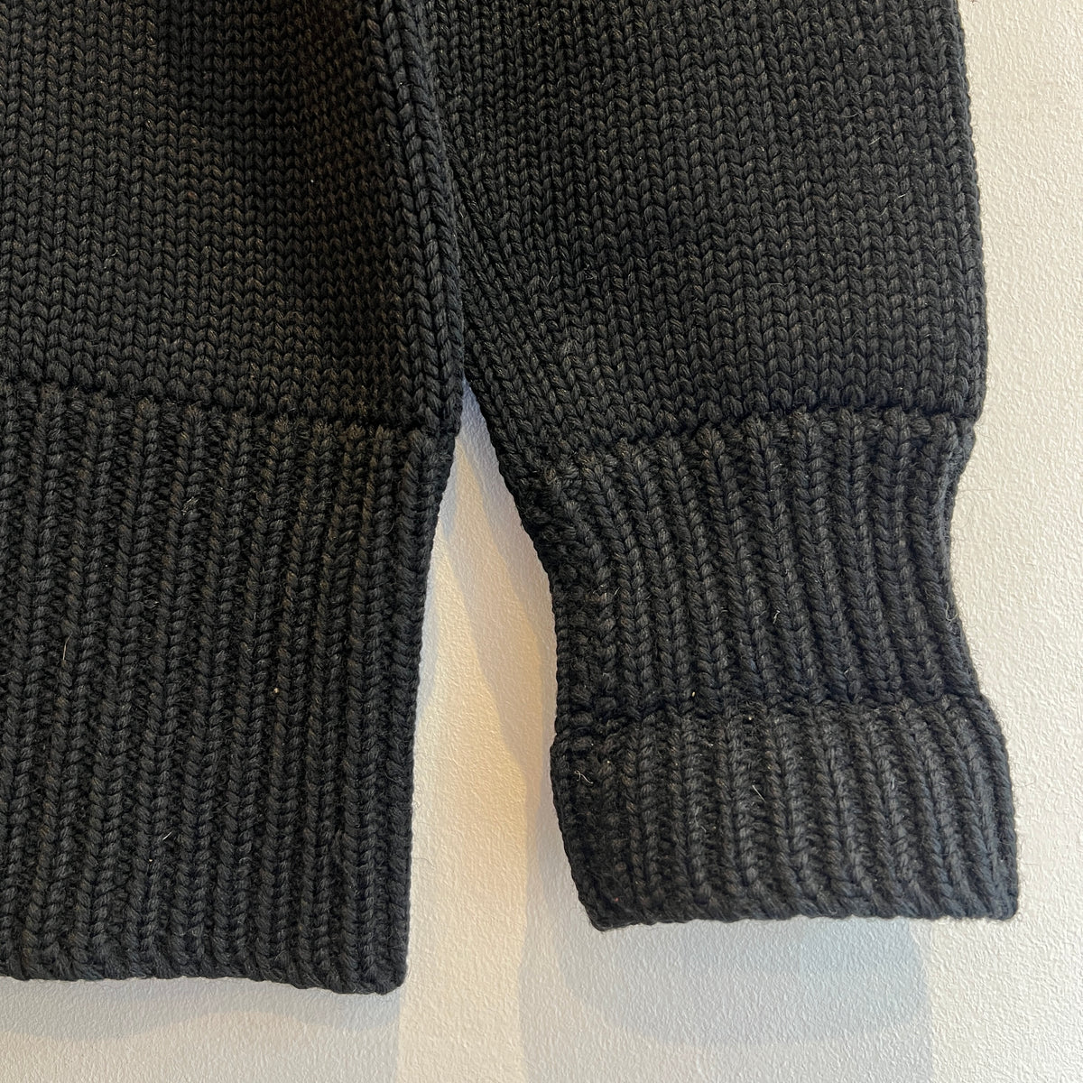 1947s ~ 1950s Champion Varsity Wool Knit Black Sweater with Princeton Orange Double Stripes