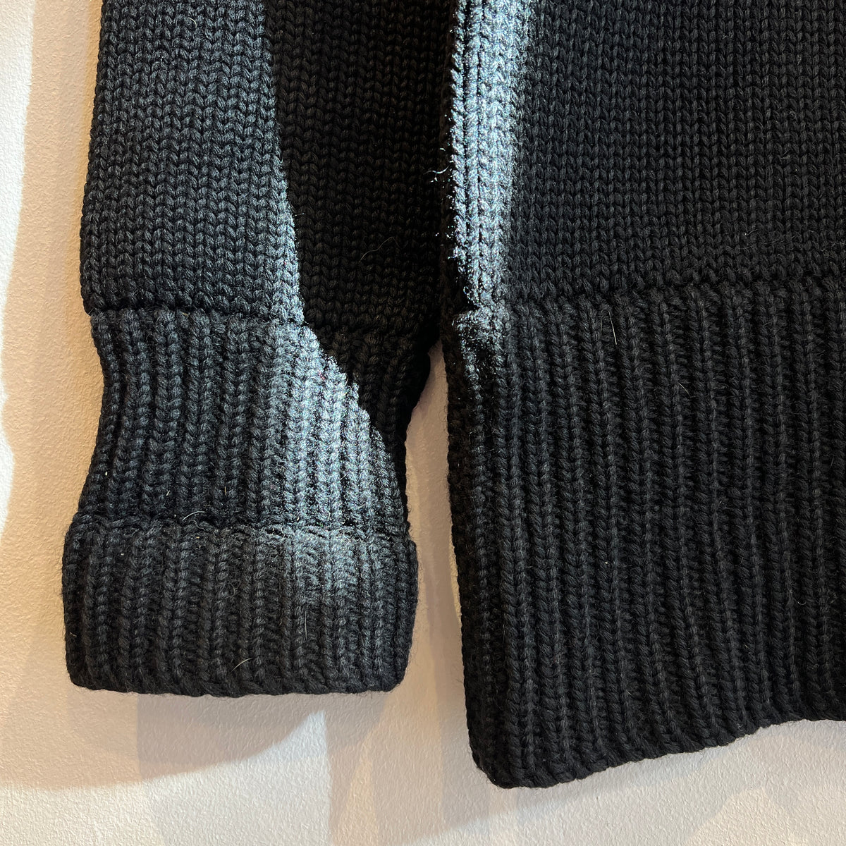 1947s ~ 1950s Champion Varsity Wool Knit Black Sweater with Princeton Orange Double Stripes