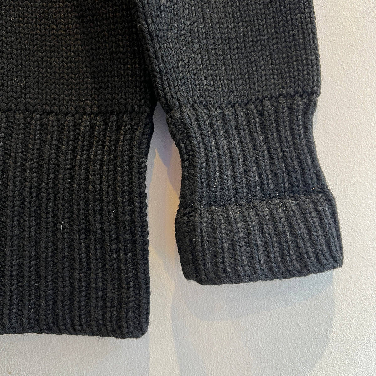 1947s ~ 1950s Champion Varsity Wool Knit Black Sweater with Princeton Orange Double Stripes