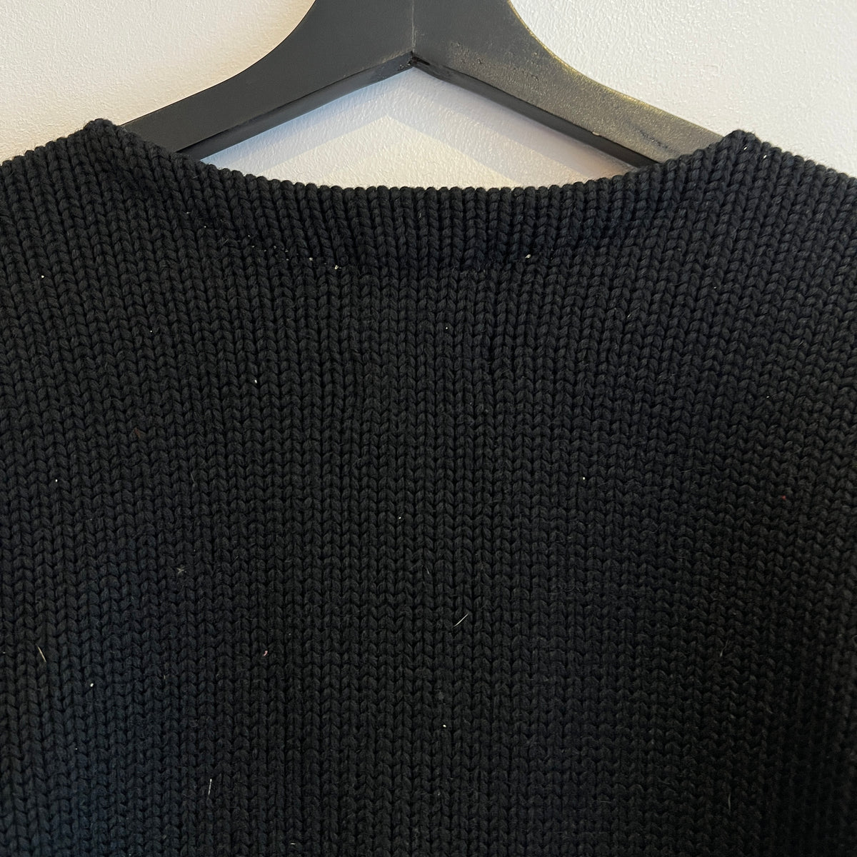 1947s ~ 1950s Champion Varsity Wool Knit Black Sweater with Princeton Orange Double Stripes