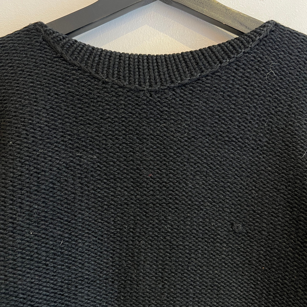 1947s ~ 1950s Champion Varsity Wool Knit Black Sweater with Princeton Orange Double Stripes