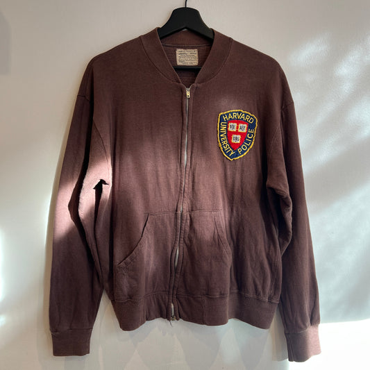 1960s Champion Varsity Brown Jacket with Harvard University Police Patch