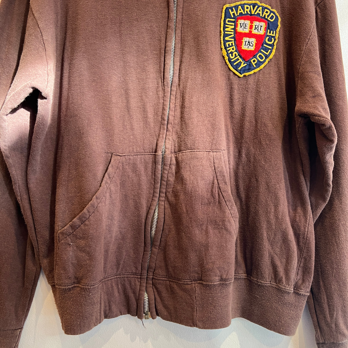 1960s Champion Varsity Brown Jacket with Harvard University Police Patch