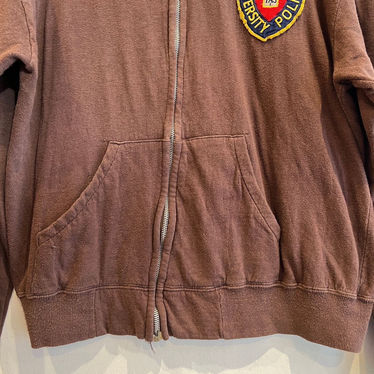 1960s Champion Varsity Brown Jacket with Harvard University Police Patch
