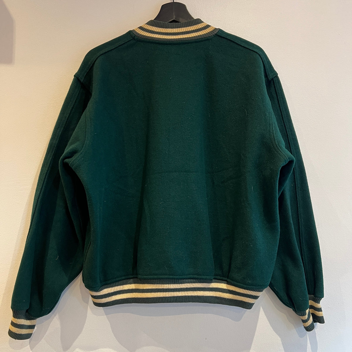 1951s ~ 1961s Champion Varsity Wool Green Jacket with Michigan State Crest and Gruff Sparty Patch