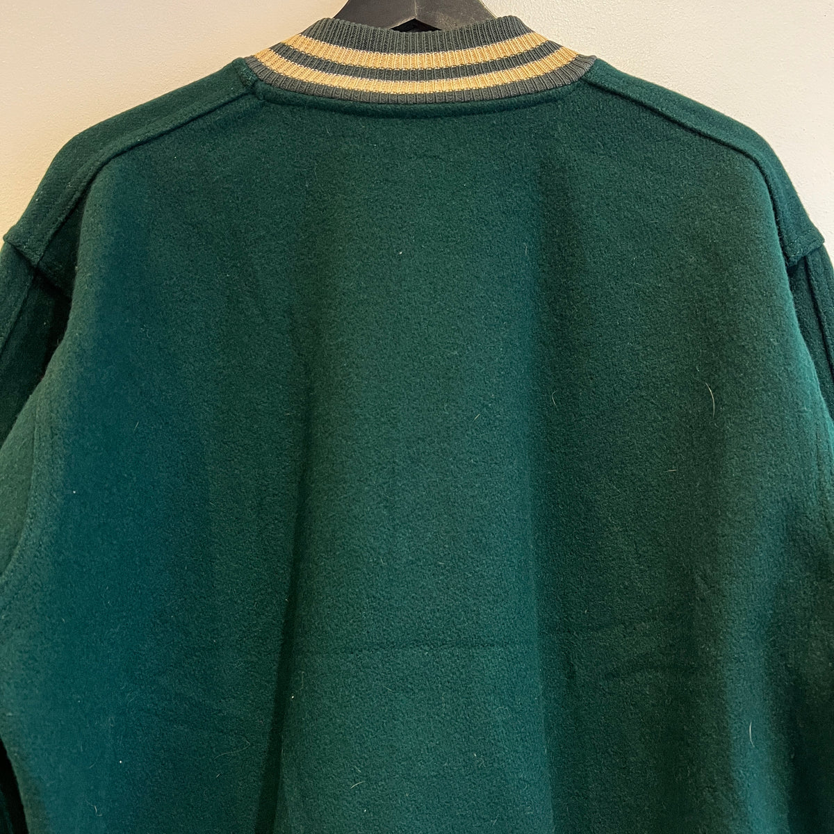 1951s ~ 1961s Champion Varsity Wool Green Jacket with Michigan State Crest and Gruff Sparty Patch