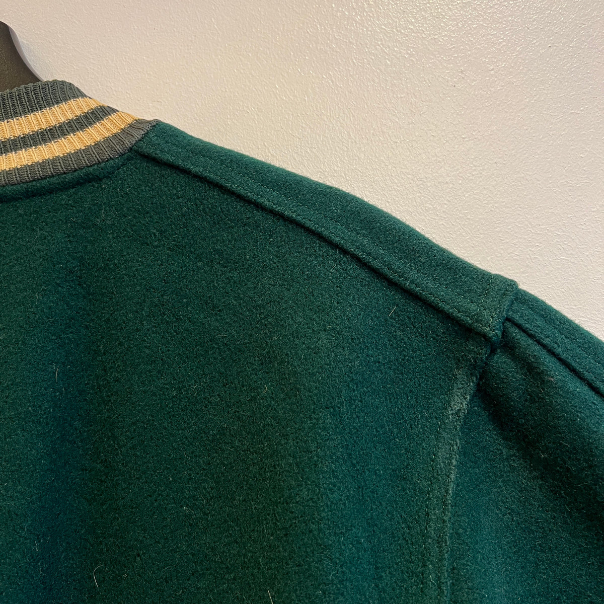 1951s ~ 1961s Champion Varsity Wool Green Jacket with Michigan State Crest and Gruff Sparty Patch