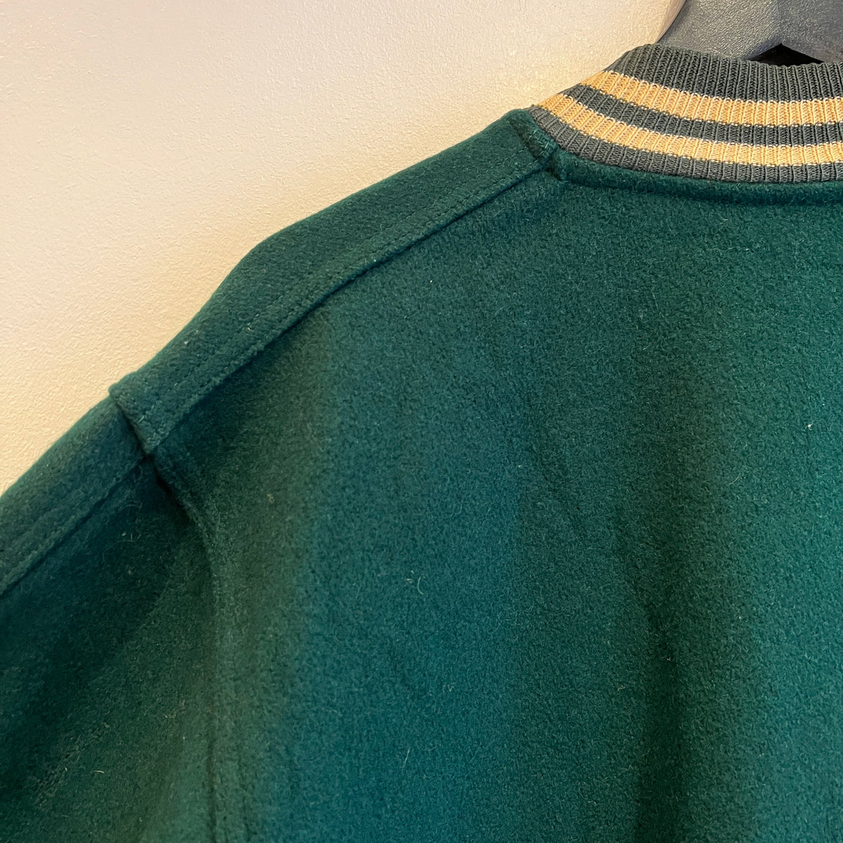 1951s ~ 1961s Champion Varsity Wool Green Jacket with Michigan State Crest and Gruff Sparty Patch
