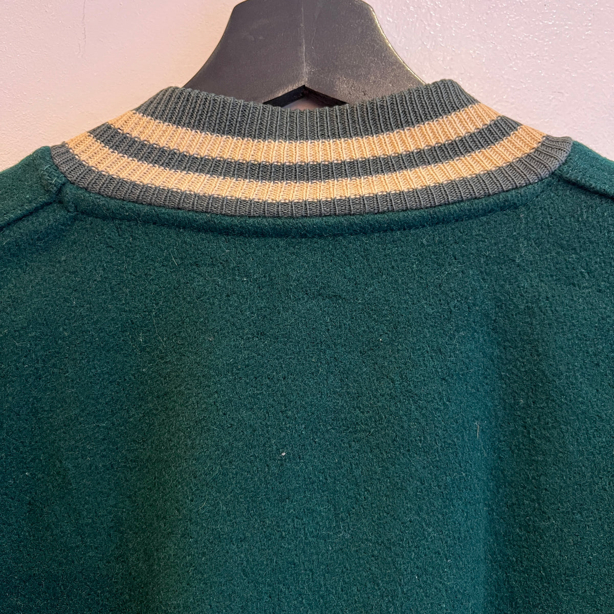 1951s ~ 1961s Champion Varsity Wool Green Jacket with Michigan State Crest and Gruff Sparty Patch