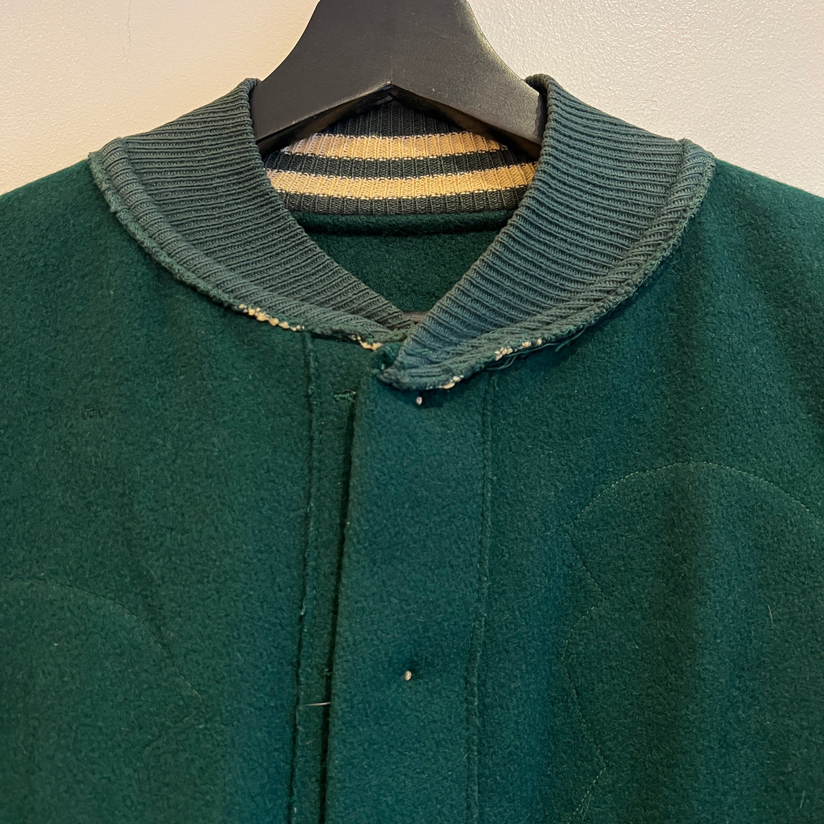 1951s ~ 1961s Champion Varsity Wool Green Jacket with Michigan State Crest and Gruff Sparty Patch