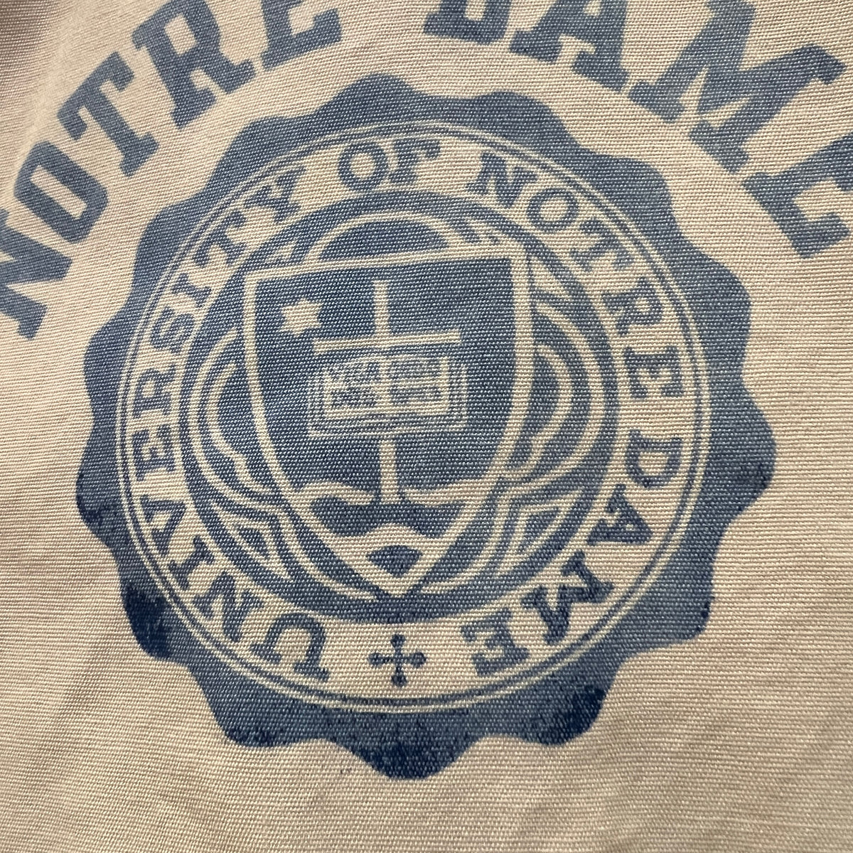 1960s Champion Varsity Cotton Cream Jacket with Notre Dame Crest Print