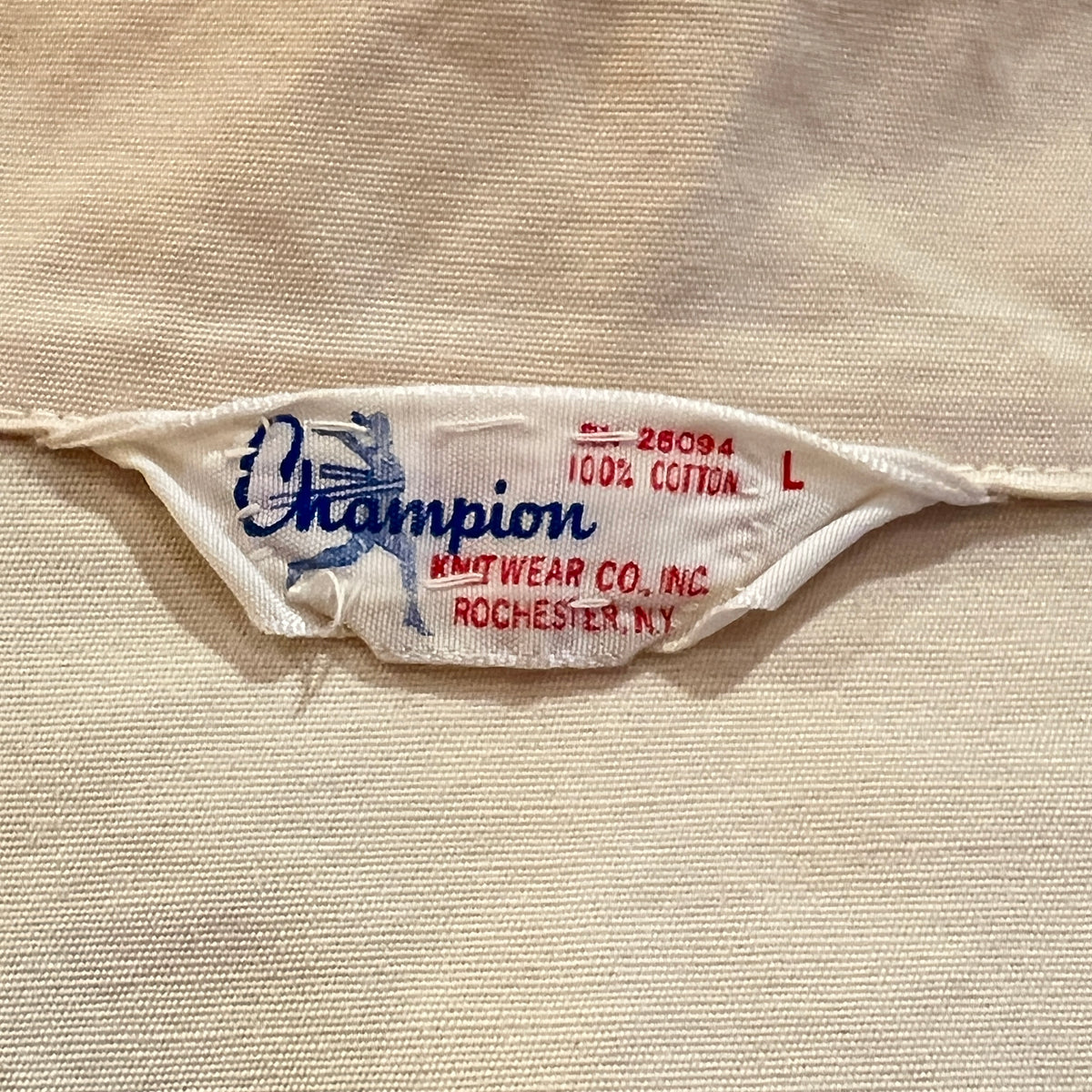 1960s Champion Varsity Cotton Cream Jacket with Notre Dame Crest Print