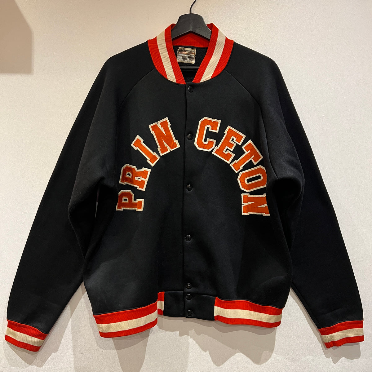 1960s Champion Varsity Black Jacket with Princeton Letter Patch