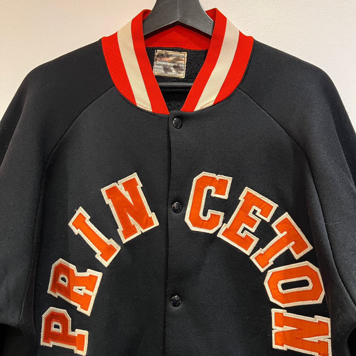 1960s Champion Varsity Black Jacket with Princeton Letter Patch